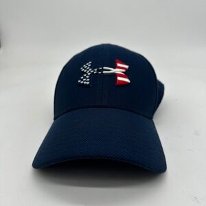 Under Armour Freedom Mens Golf Hats Medium Large Navy Blue UA‎ Classic Fit Logo